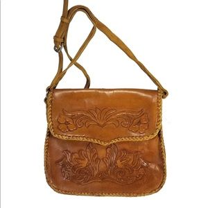 Kobler Leather Mustard Saddle Bag Purse